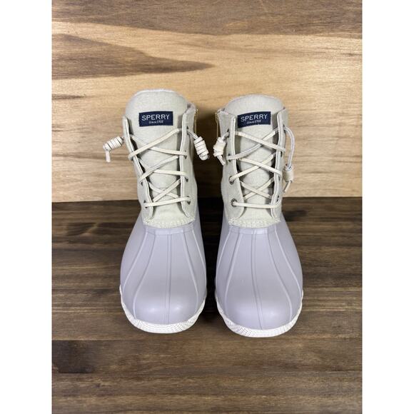 Sperry Ivory, Saltwater Wool Duck Boots Women's Size 7 Waterproof Rubber - Picture 3 of 8